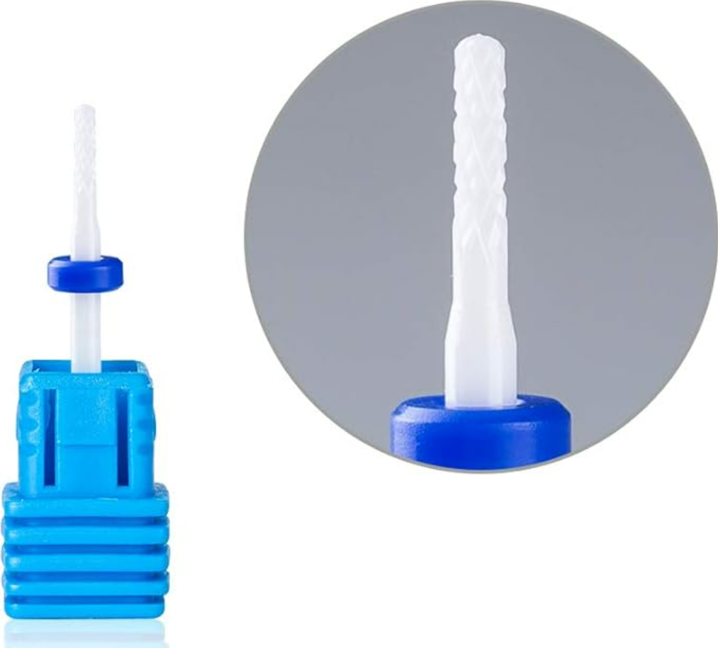 Bit pentru freza de unghii, UBX, ceramic, in forma de bila, alb/albastru, usor de curatat si dezinfectat, lungime 3.9 cm Bit pentru freza de unghii, UBX, ceramic, in forma de bila, alb/albastru, usor de curatat si dezinfectat, lungime 3.9 cm